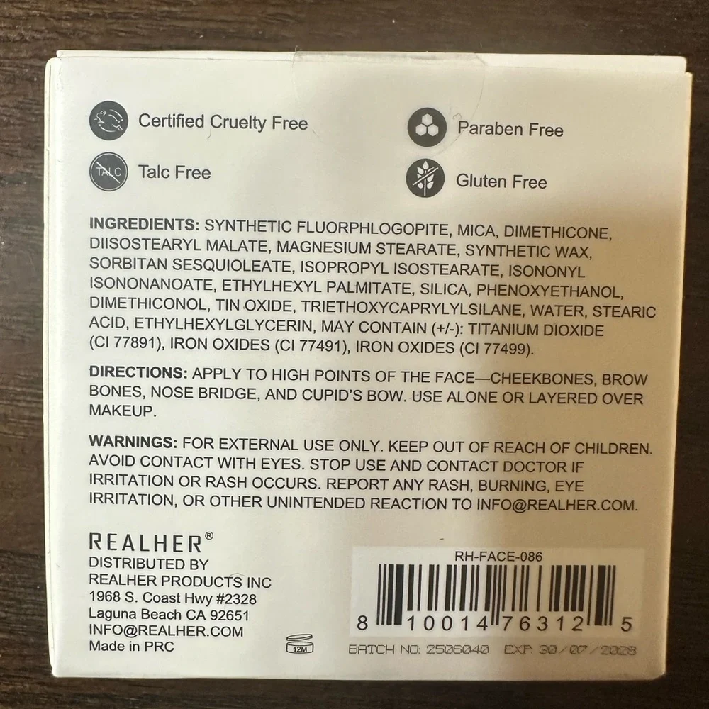RealHer Pure‎ Resolve Highlighter - Rose Gold Shimmer